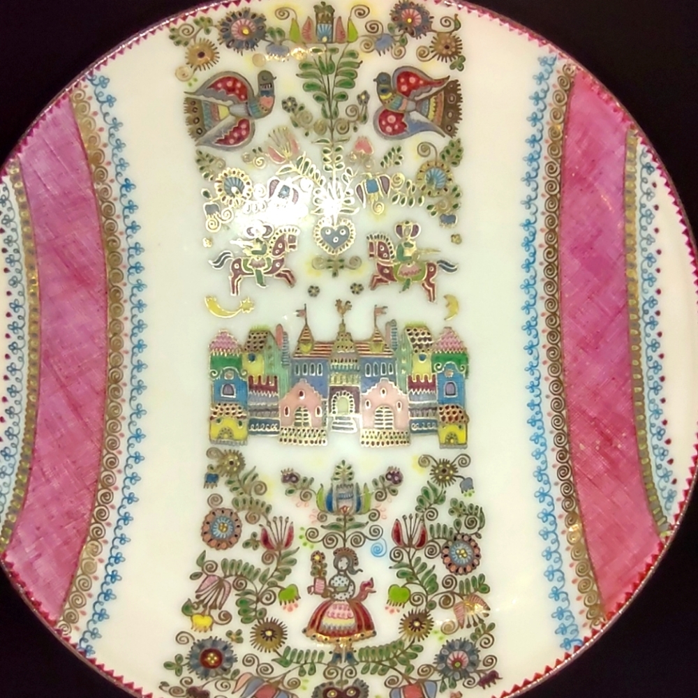 Handmade Austria Steinbock Vienna Email Enamel Metal Trinket bowl.